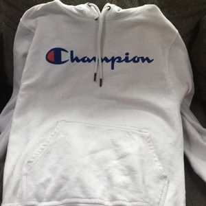 Champion hoodie, white super cute